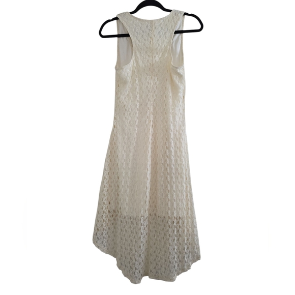 Lily Rose Cream High Low Sundress Scoop Neck Sleeveless Size Medium - Picture 2 of 4